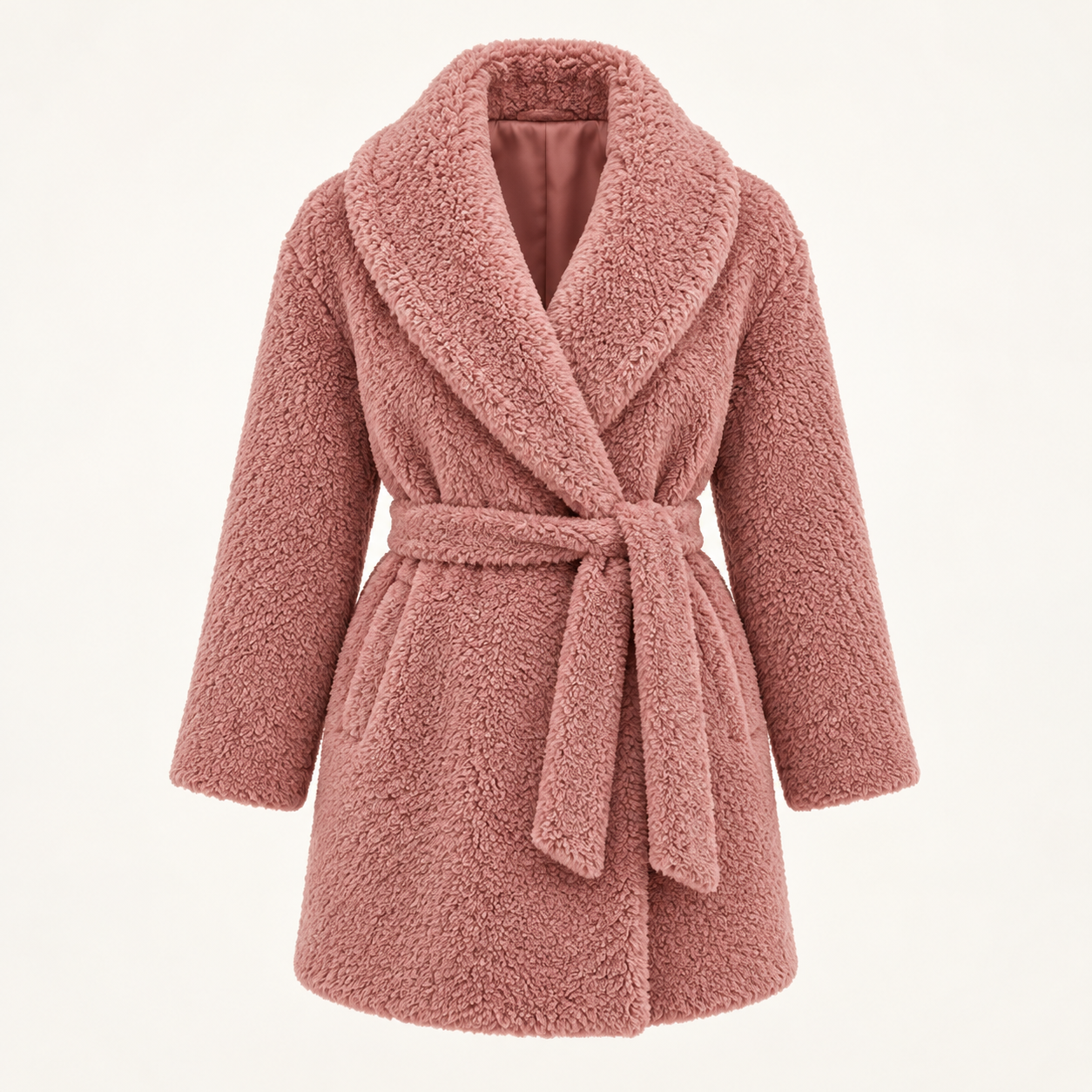 Dusty rose Rosewood Wrap Coat, front view